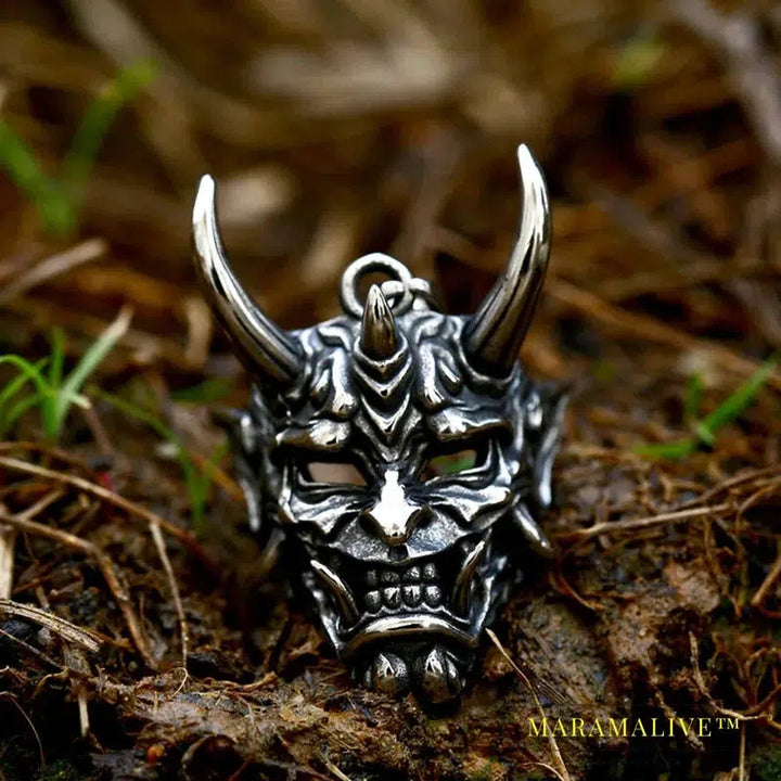 Stainless Steel Prajna Evil Dragon Head Men Pendant Necklace Punk Animal High Quality Jewelry