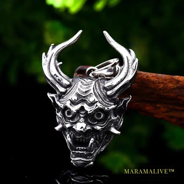 Stainless Steel Prajna Evil Dragon Head Men Pendant Necklace Punk Animal High Quality Jewelry