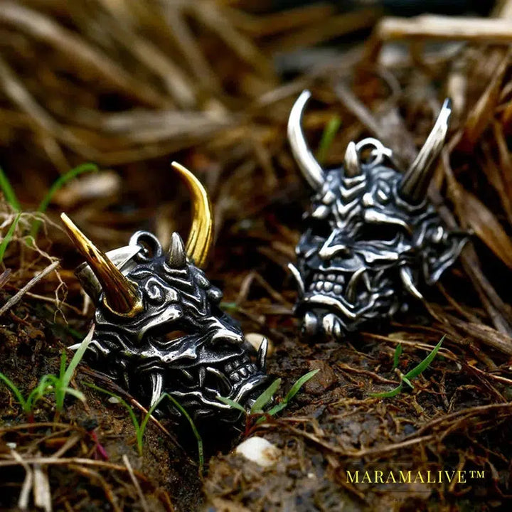 Stainless Steel Prajna Evil Dragon Head Men Pendant Necklace Punk Animal High Quality Jewelry