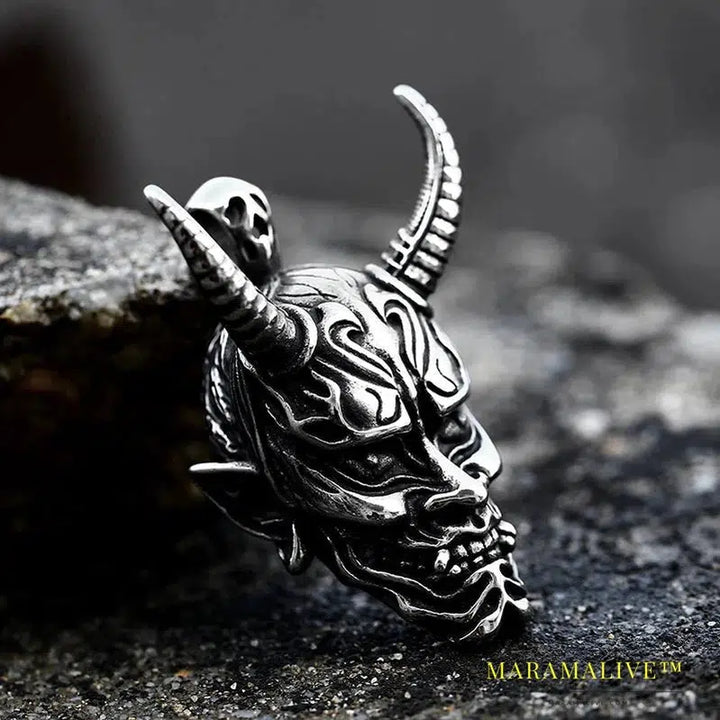 Stainless Steel Prajna Evil Dragon Head Men Pendant Necklace Punk Animal High Quality Jewelry