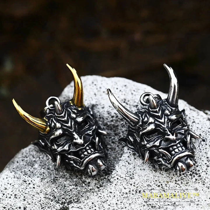 Stainless Steel Prajna Evil Dragon Head Men Pendant Necklace Punk Animal High Quality Jewelry