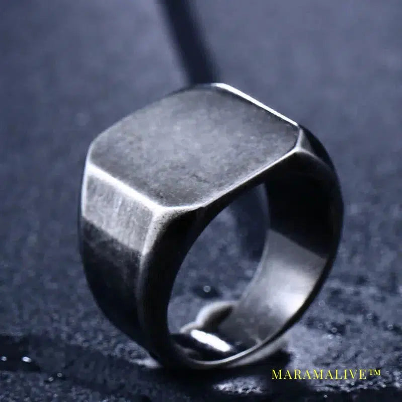 Stainless Steel Ring Top Quality Old Style Simple Ring For Men Antique Fashion Jewelry