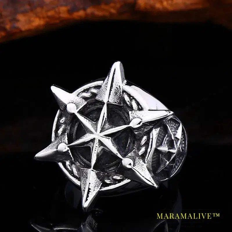 Stainless Steel Star Of David Men's Ring Jewelry