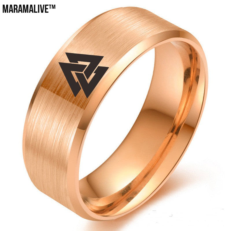 Stainless Steel Viking Odin Symbol Ring