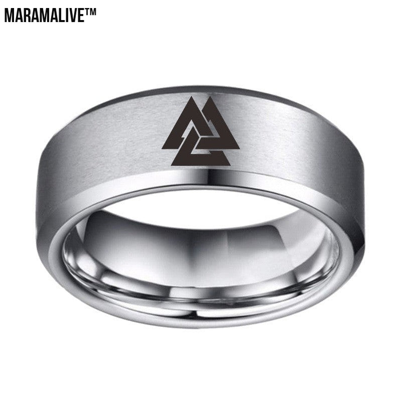 Stainless Steel Viking Odin Symbol Ring