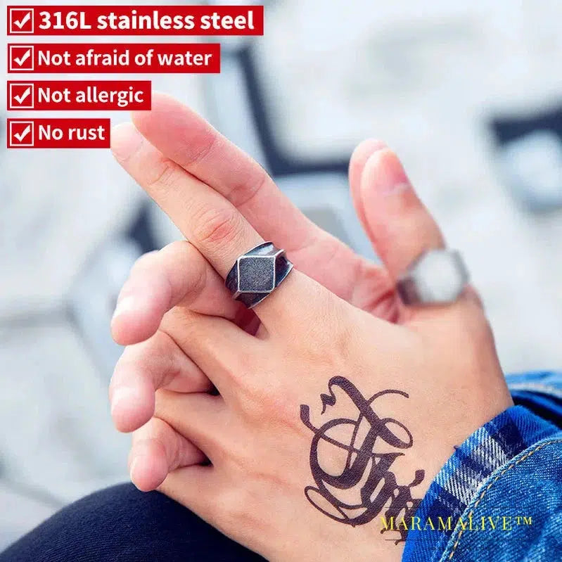 Stainless Steel high polish kinds of geometric shapes Antique silver colour fashion jewelry for men and women ring