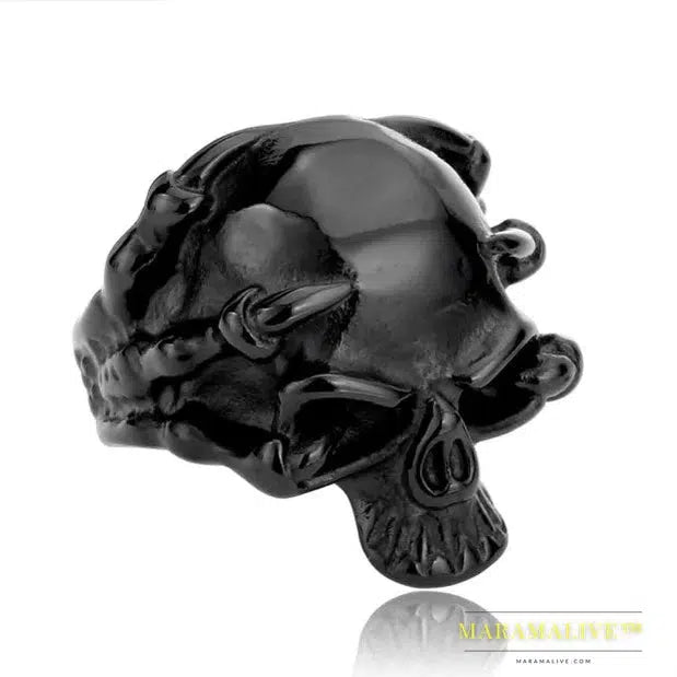 Stainless Steel high quality Gothic Punk Claw Thing king Skull Skeleton Men's Rings