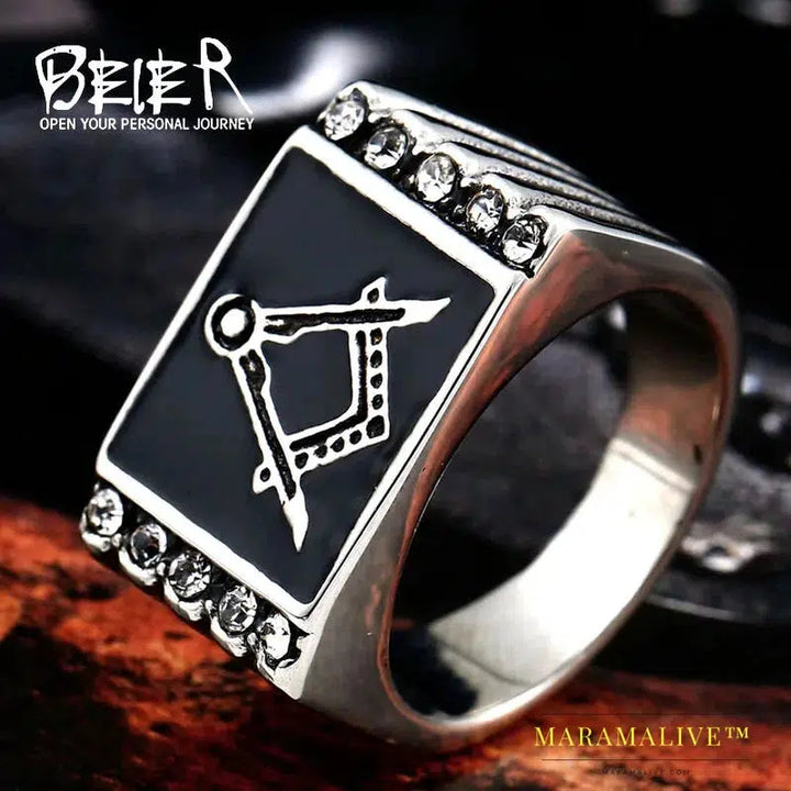 Stainless Steel ring Master Mason Ring Masonic Ring Hot Selling Freemason Signet Ring For Men