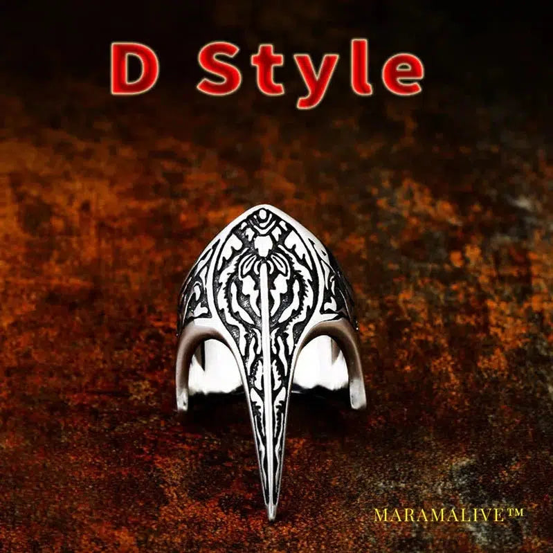 Stainless Steel ring Nordic Viking Amulet bird head Pagan Odin rune scandinavian fashion Men Jewelry