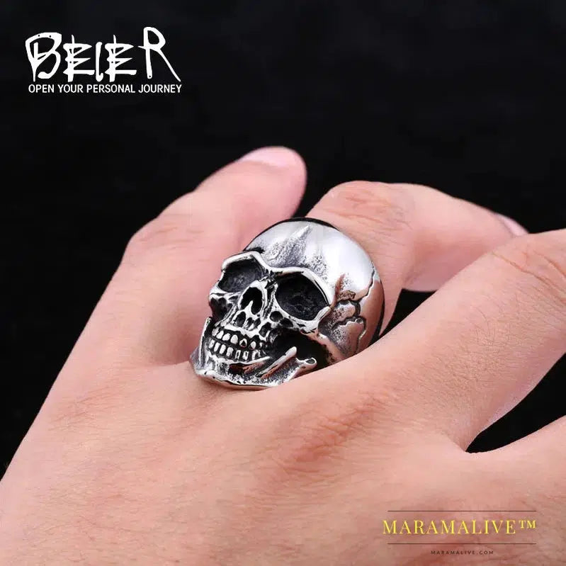 Stainless Steel ring biker Ring Cool Punk Man's Skull Ring Stainless Steel special fashion jewelry