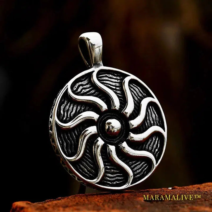 Stainless steel Sun pendant necklace with red store unique style for man jewelry gift