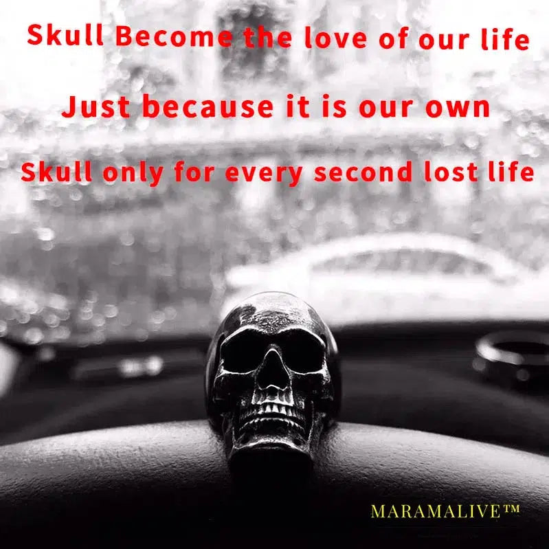 Stainless steel punk Gold Color skull soul leader can be moved three style Ring men Party fashion Retro jewelry