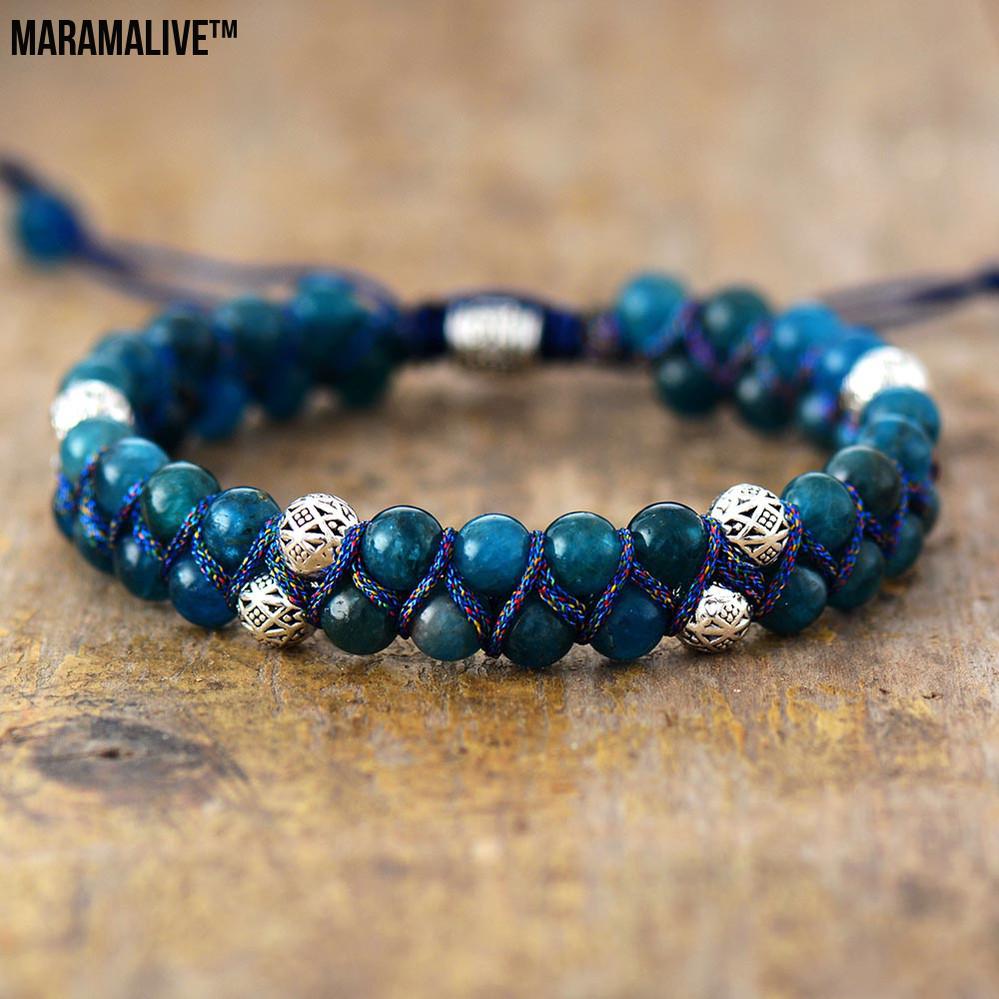 Steampunk 6Mm Apatite Braided Bracelet