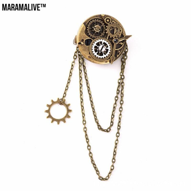 Steampunk Barrettes Accessories Clock Gear Brooch