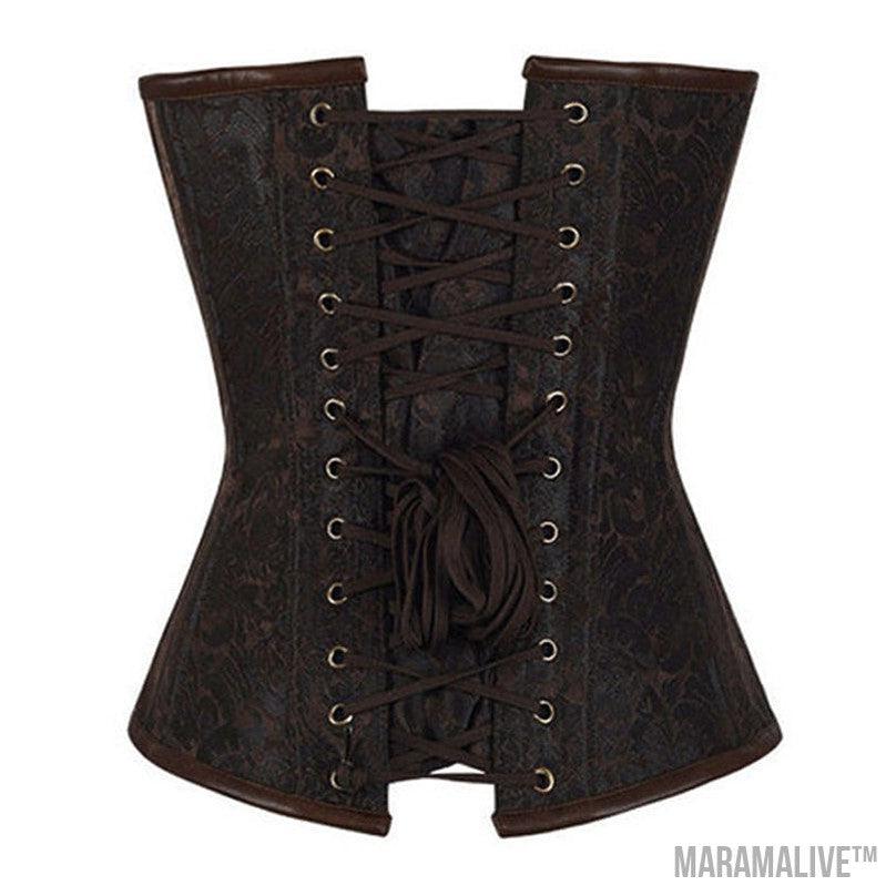 Steampunk Chain Front Shapewear Vest - Retro Gothic Chain Corset