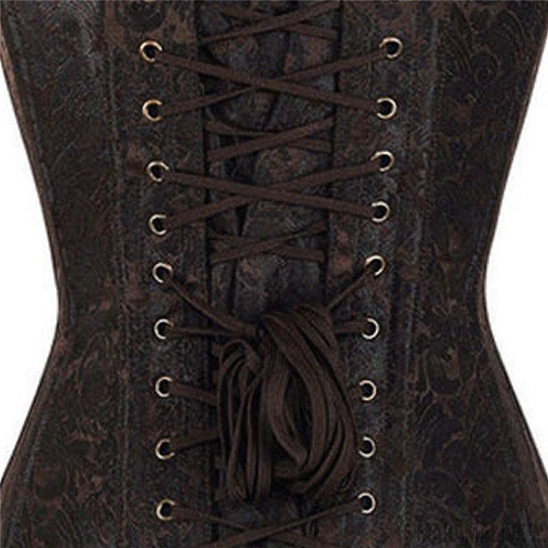 Steampunk Chain Front Shapewear Vest - Retro Gothic Chain Corset