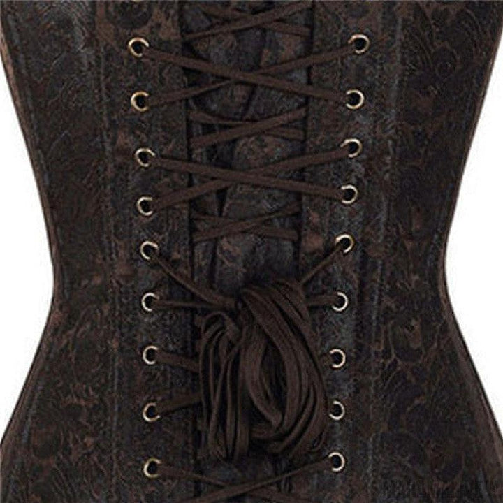 Steampunk Chain Front Shapewear Vest - Retro Gothic Chain Corset