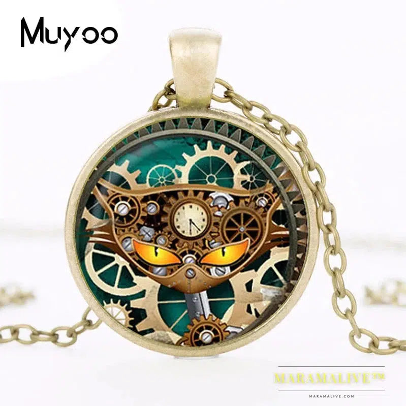 Steampunk Clock-Inspired Necklace | Unique Vintage Jewelry