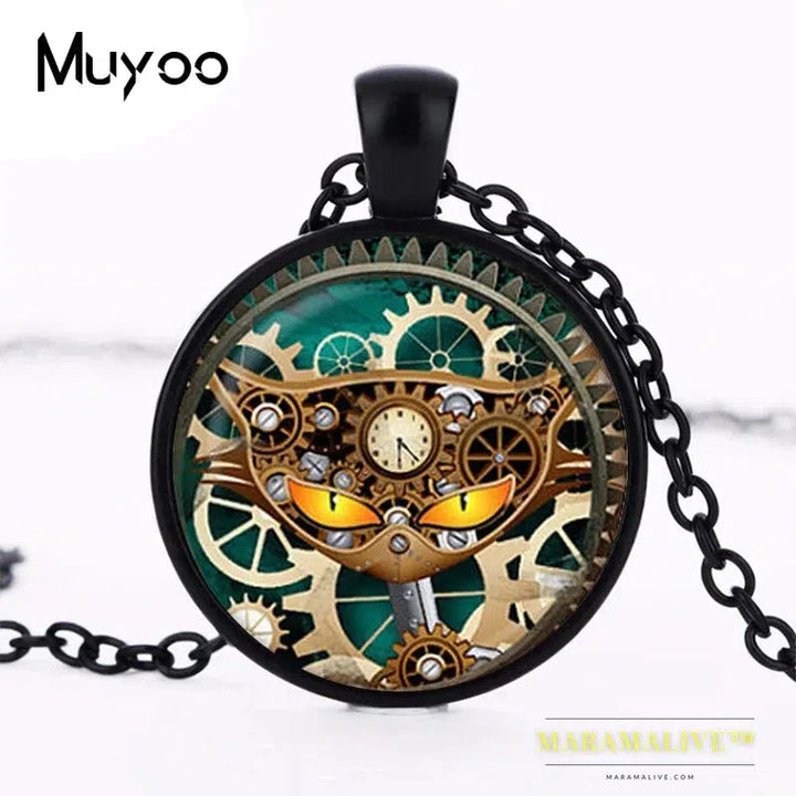 Steampunk Clock-Inspired Necklace | Unique Vintage Jewelry