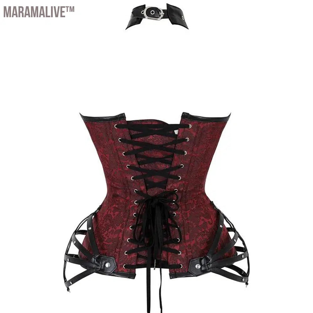 Steampunk Corset Gothic Steel Boned Zipper Overbust Bustier Steel Boned Women Slimming Body Tops Plus Size Sexy Halter Corsets