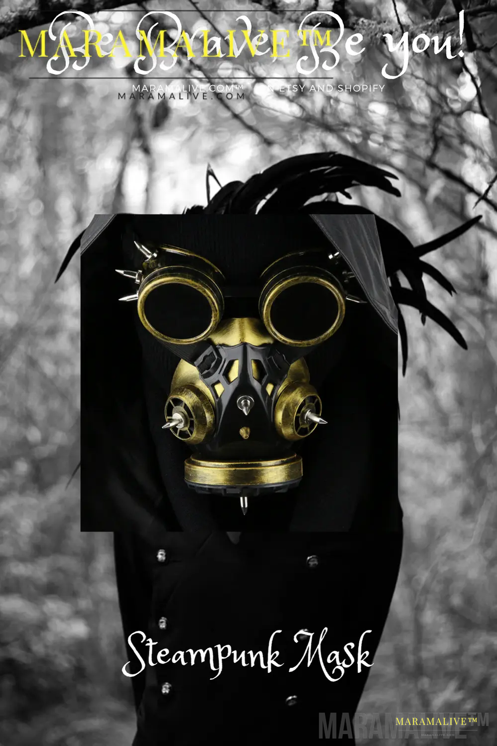 Steampunk Gas Mask with Goggles - Cosplay Glasses and Face Costume