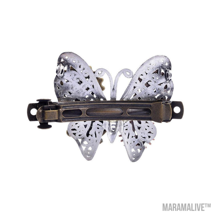 Steampunk Gear Alloy Butterfly Spring Clip Barrettes