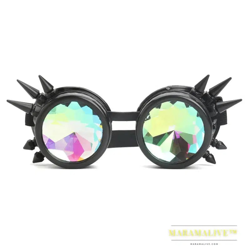 Steampunk Goggles Sunglasses Men Women Kaleidoscope Glasses Rave Festival Holographic Glasses Retro Party Cosplay Goggle Eyewear