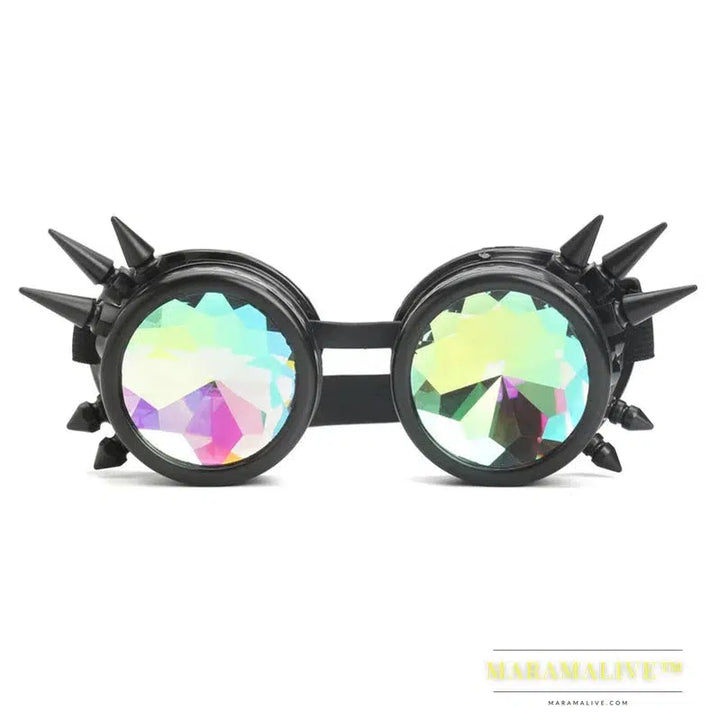 Steampunk Goggles Sunglasses Men Women Kaleidoscope Glasses Rave Festival Holographic Glasses Retro Party Cosplay Goggle Eyewear