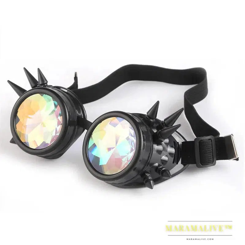 Steampunk Goggles Sunglasses Men Women Kaleidoscope Glasses Rave Festival Holographic Glasses Retro Party Cosplay Goggle Eyewear