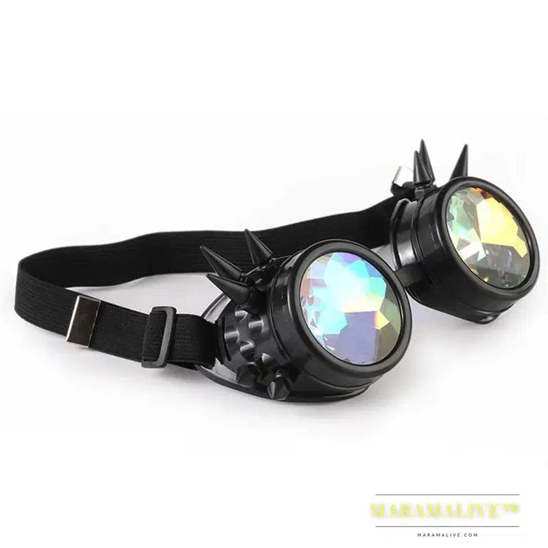 Steampunk Goggles Sunglasses Men Women Kaleidoscope Glasses Rave Festival Holographic Glasses Retro Party Cosplay Goggle Eyewear