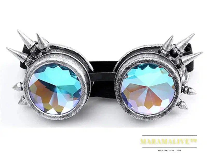 Steampunk Goggles Sunglasses Men Women Kaleidoscope Glasses Rave Festival Holographic Glasses Retro Party Cosplay Goggle Eyewear