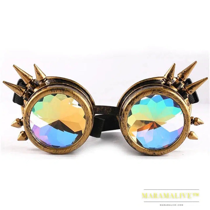 Steampunk Goggles Sunglasses Men Women Kaleidoscope Glasses Rave Festival Holographic Glasses Retro Party Cosplay Goggle Eyewear