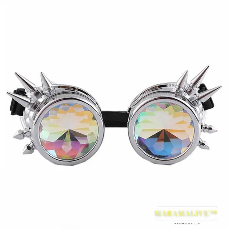 Steampunk Goggles Sunglasses Men Women Kaleidoscope Glasses Rave Festival Holographic Glasses Retro Party Cosplay Goggle Eyewear