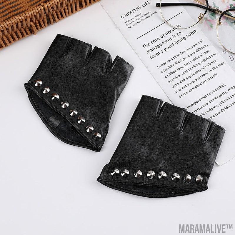 Steampunk Half Finger Gloves - Fashion Statement in PU Leather