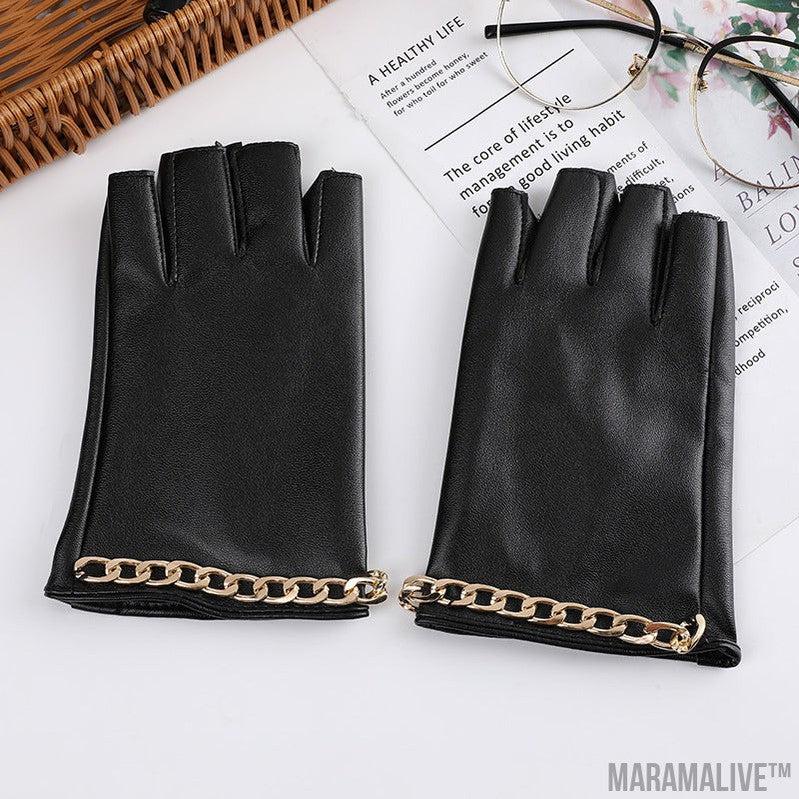 Steampunk Half Finger Gloves - Fashion Statement in PU Leather