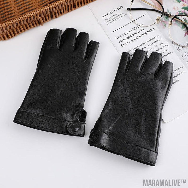 Steampunk Half Finger Gloves - Fashion Statement in PU Leather