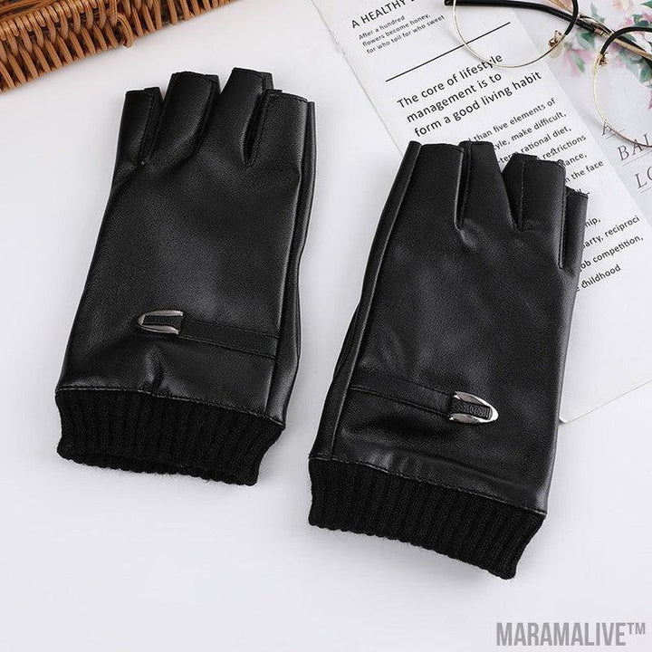 Steampunk Half Finger Gloves - Fashion Statement in PU Leather