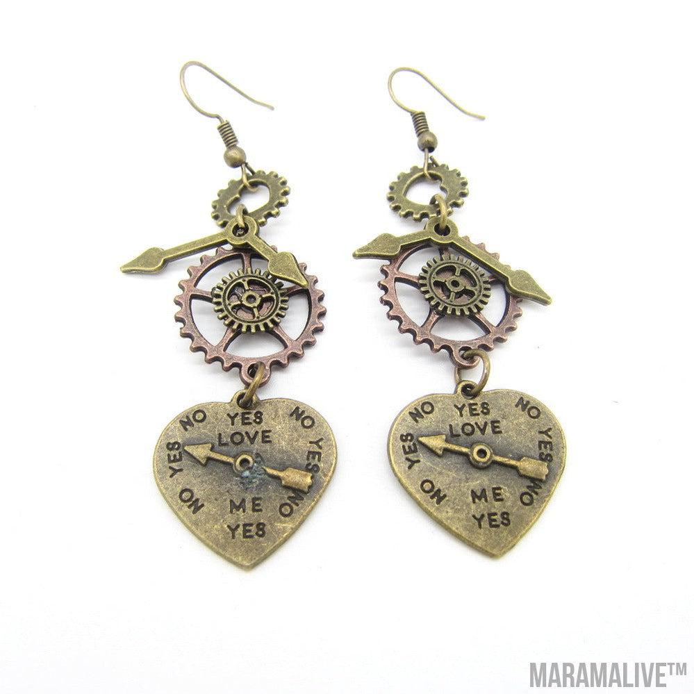 Steampunk Heart Earrings