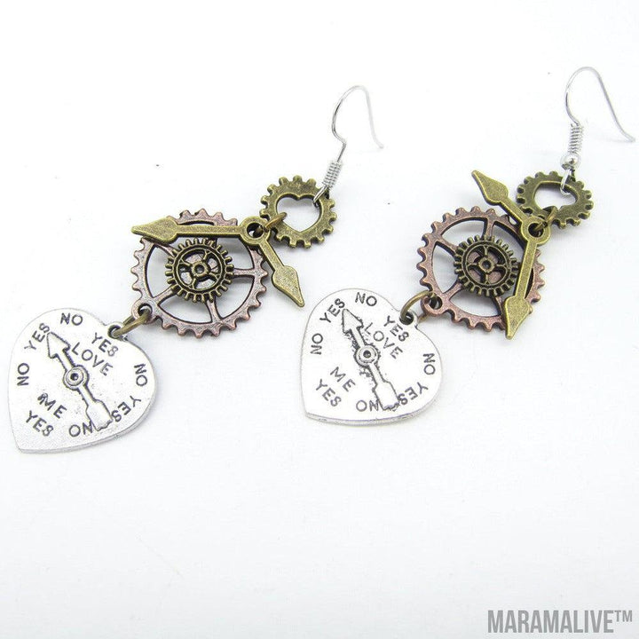 Steampunk Heart Earrings