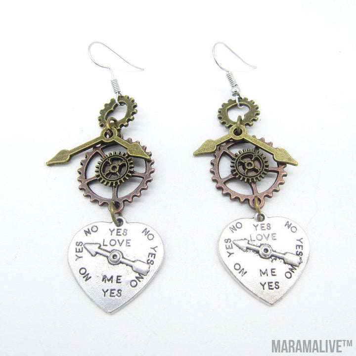 Steampunk Heart Earrings