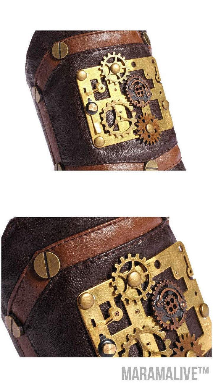 Steampunk Industrial Revolution Gear Leather Armband