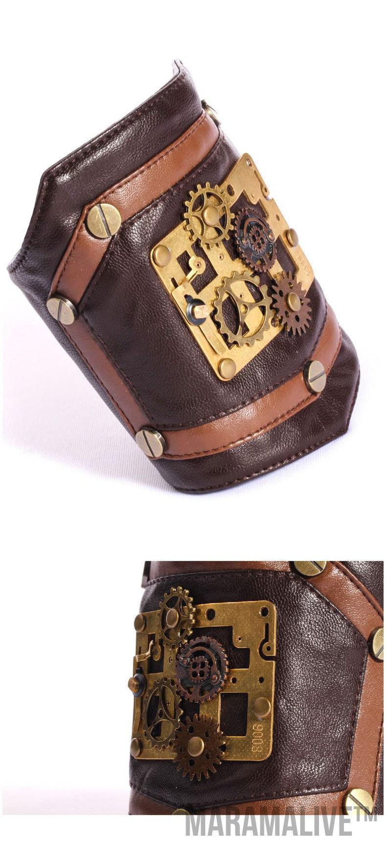 Steampunk Industrial Revolution Gear Leather Armband