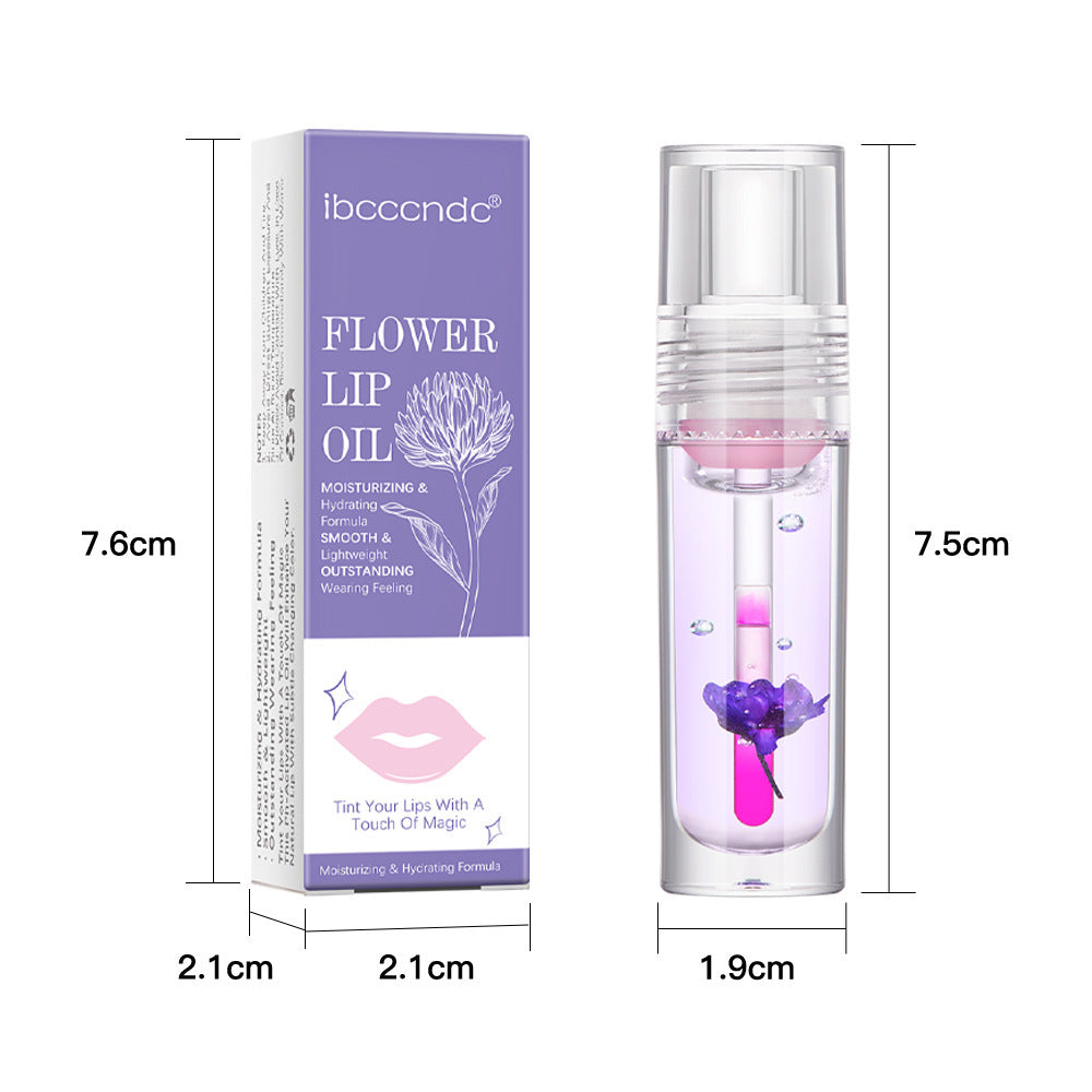 Steampunk-Inspired Flower Color Changing Lip Oil - Unique Moisturizing Jelly Lipgloss & Temperature Sensitive Liquid Lipstick