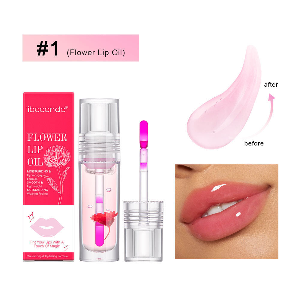 Steampunk-Inspired Flower Color Changing Lip Oil - Unique Moisturizing Jelly Lipgloss & Temperature Sensitive Liquid Lipstick