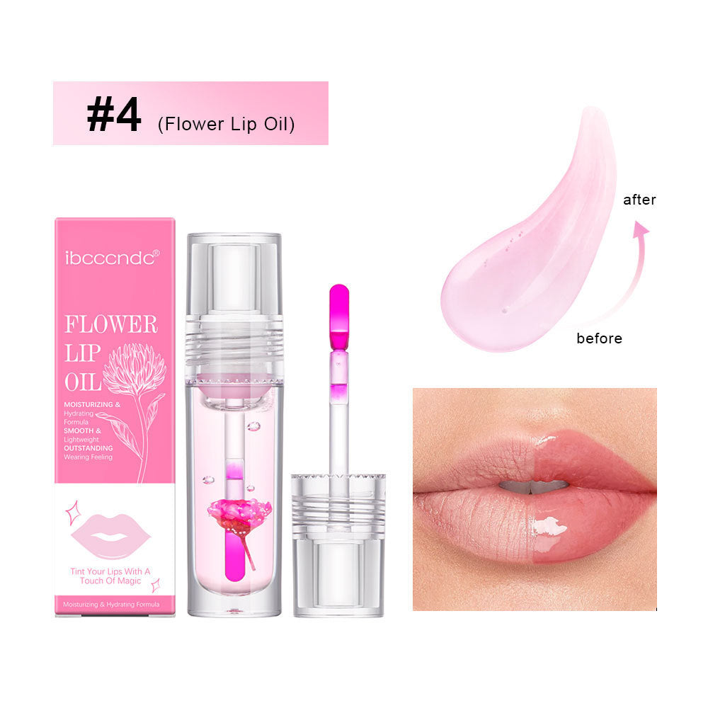 Steampunk-Inspired Flower Color Changing Lip Oil - Unique Moisturizing Jelly Lipgloss & Temperature Sensitive Liquid Lipstick