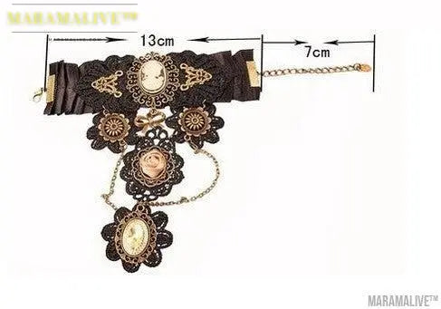 Steampunk Lace Finger Bracelet