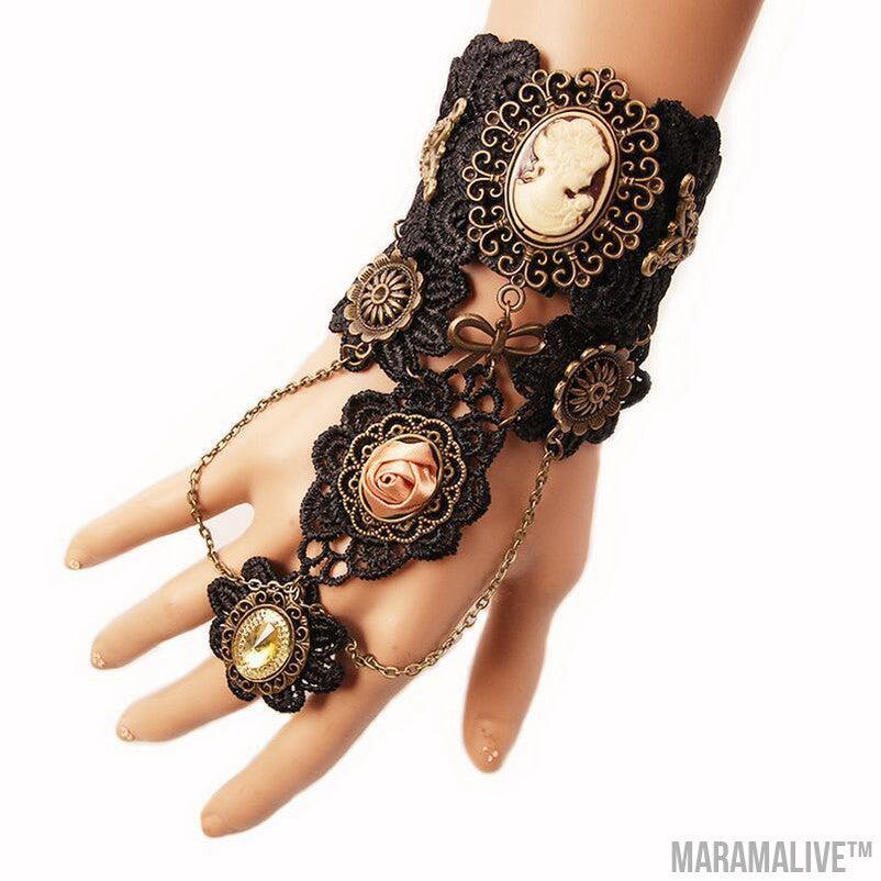 Steampunk Lace Finger Bracelet