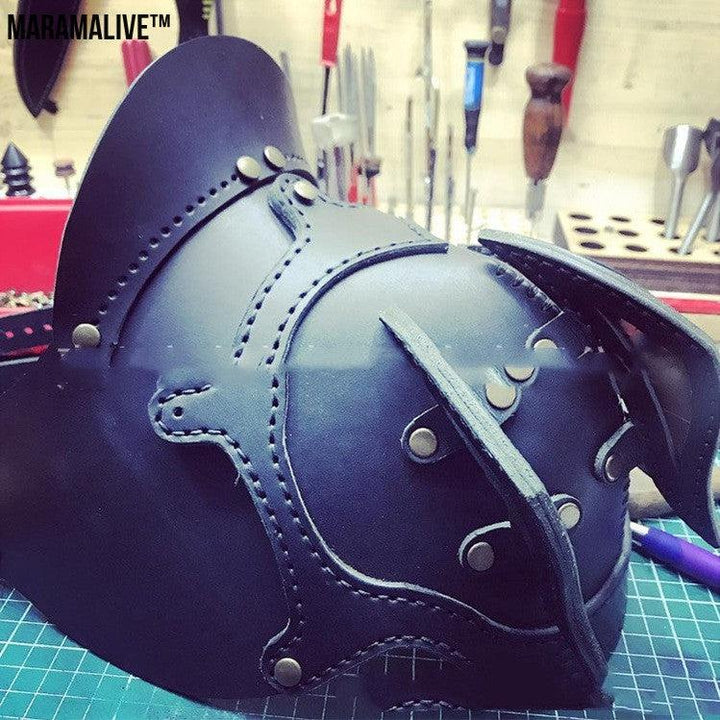 Steampunk Leather Shoulder Armor - Cosplay over-the-Shoulder Shield