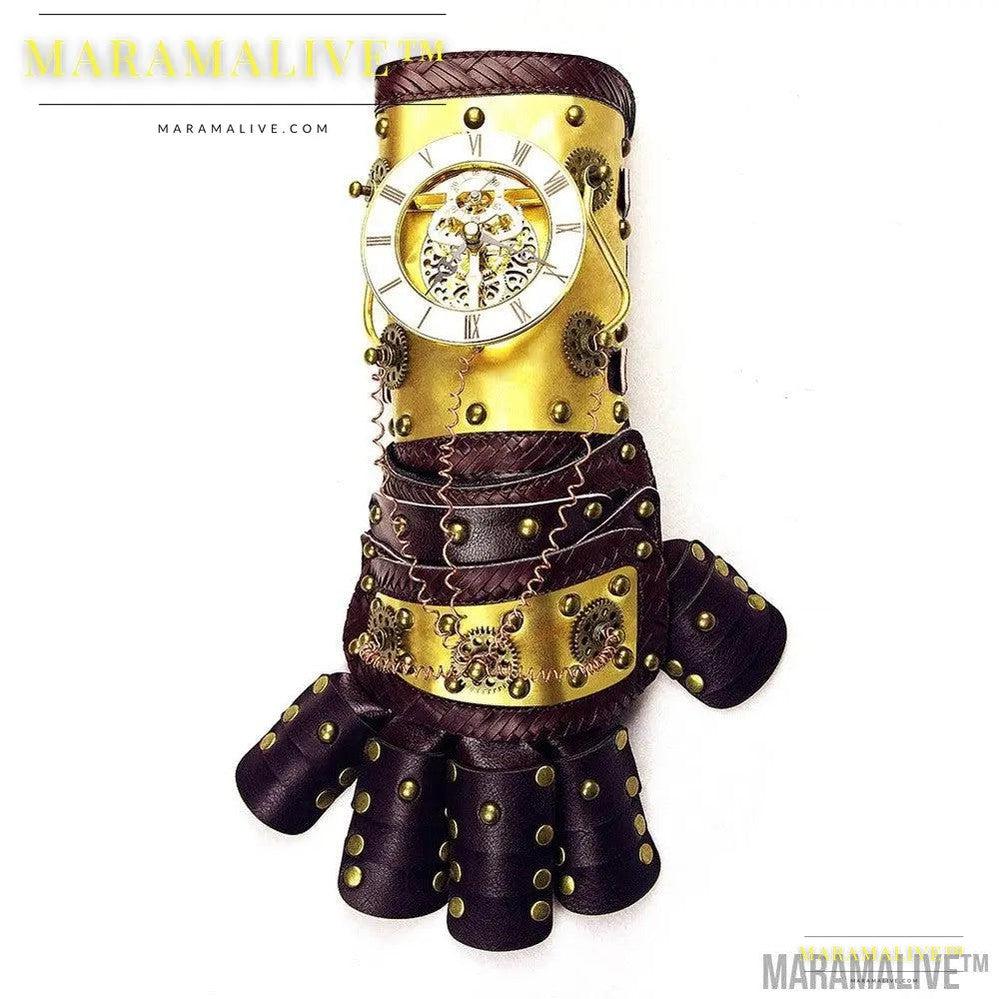 Steampunk Mechanical Gloves Pu Arm Ring Props