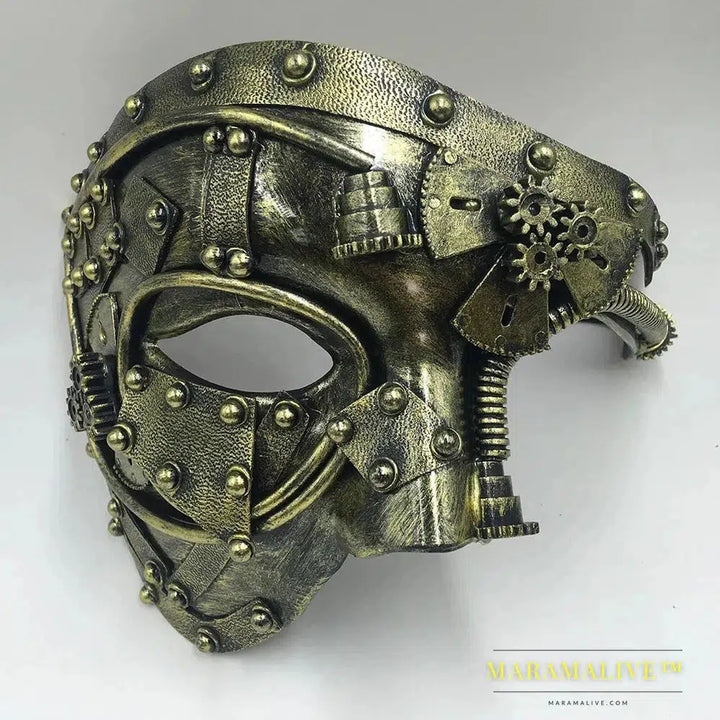 Steampunk Phantom Masquerade Cosplay Medieval Retro Mask Ball Half Face Men Punk Costume Halloween Party Costume Props